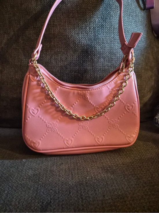 LD Handbags - Chic Pink Quilted Shoulder Bag with Gold Chain Accent